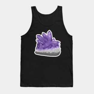 Purple Amethyst Birthstone Raw Crystal Tank Top